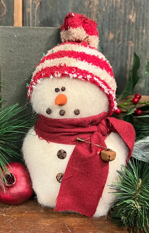 RJ-X01A Fabric Snowman with Striped Ski Hat & Scarf