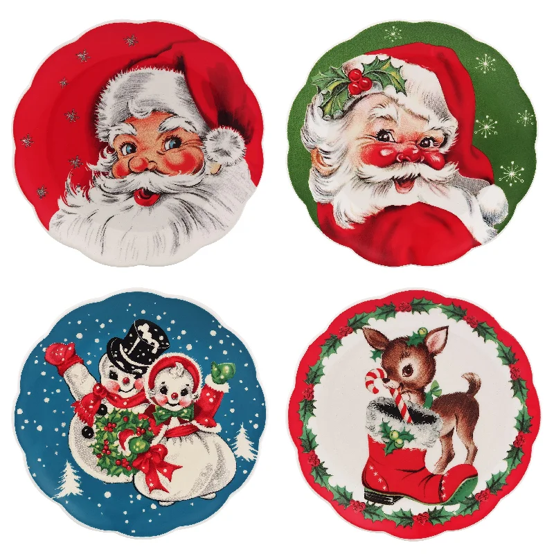 8 in. Set of 4 Nostalgic Ceramic Character Plates - Classic