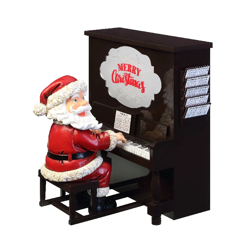 10 in. Animated Sing Along Piano Santa