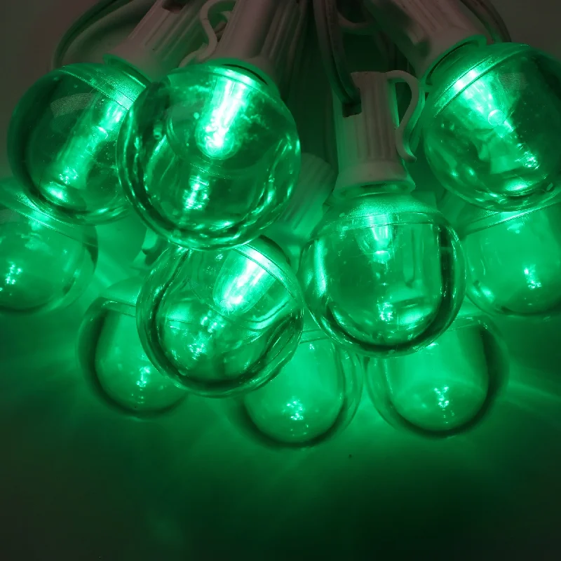 G40 Green Smooth LED Bulbs E12 Bases (25 Pack)