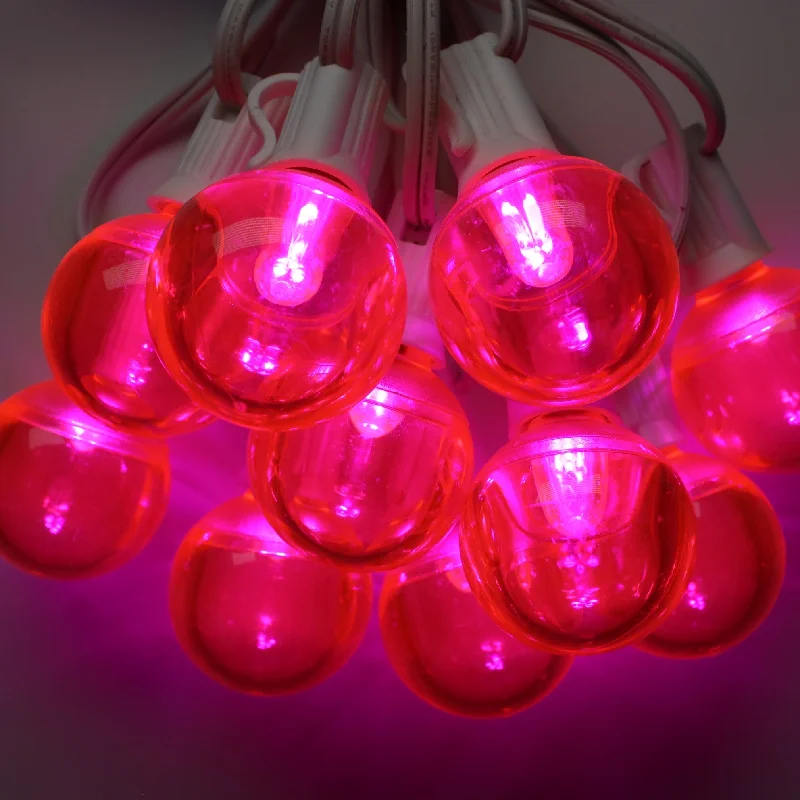 G40 Pink Smooth LED Bulbs E12 Bases (25 Pack)