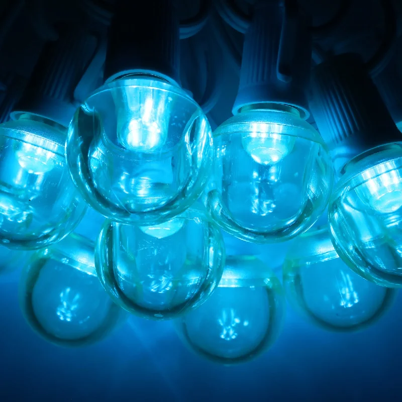 G40 Teal Smooth LED Bulbs E17 Bases (25 Pack)