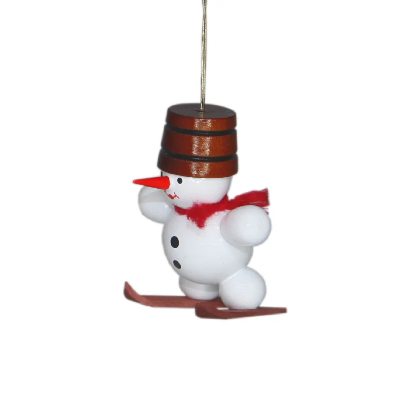 Snowman on skiis ornament by Volker Zenker