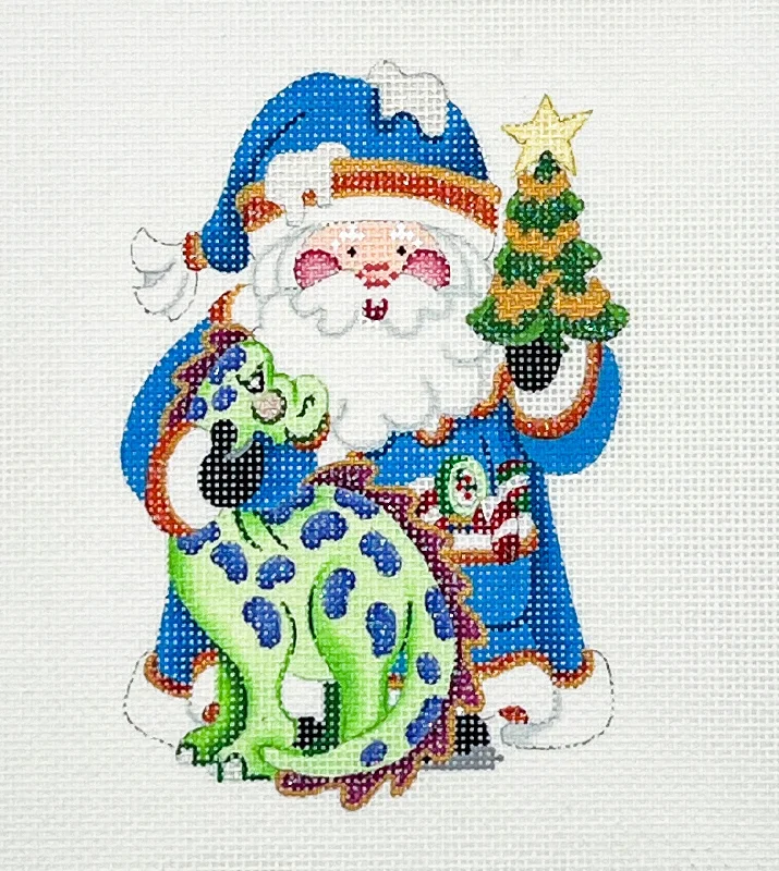 Squatty Santa with Dinosaur on 13 mesh