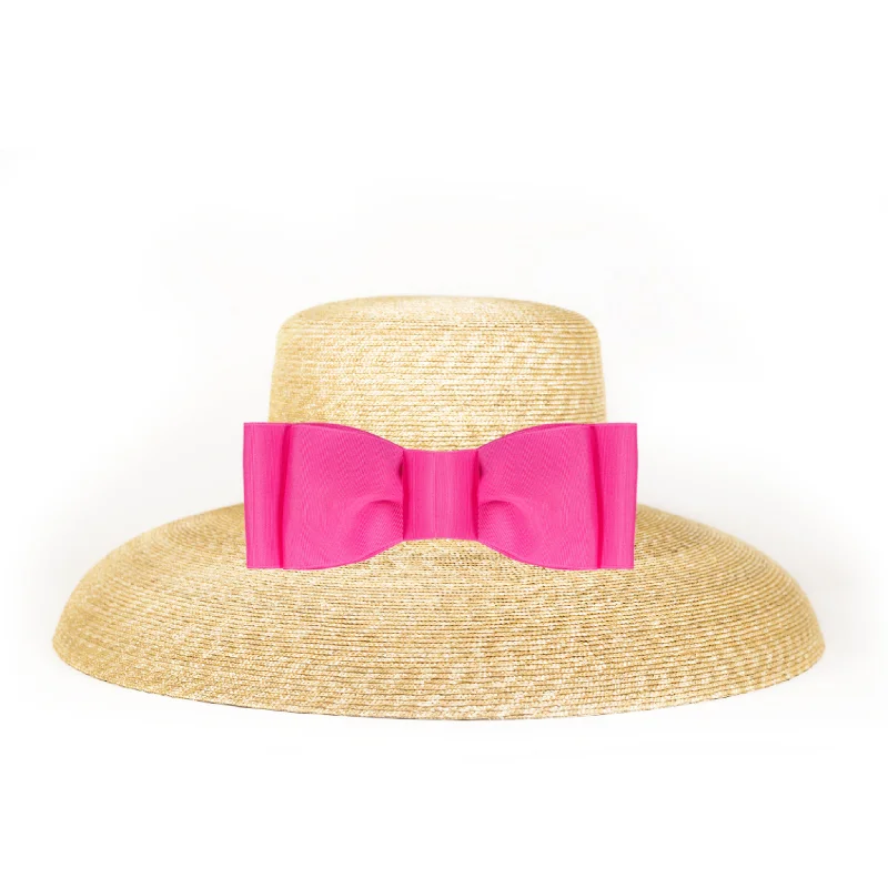 Straw Sun Hat With Flat Bow