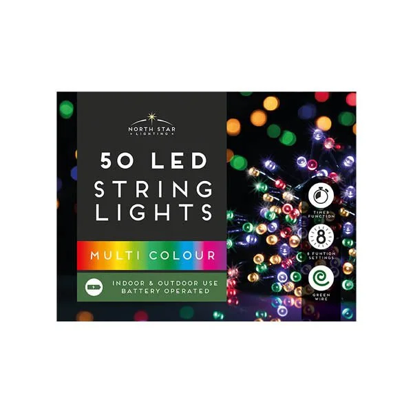 String Lights 50 Led Multi Coloured B/o