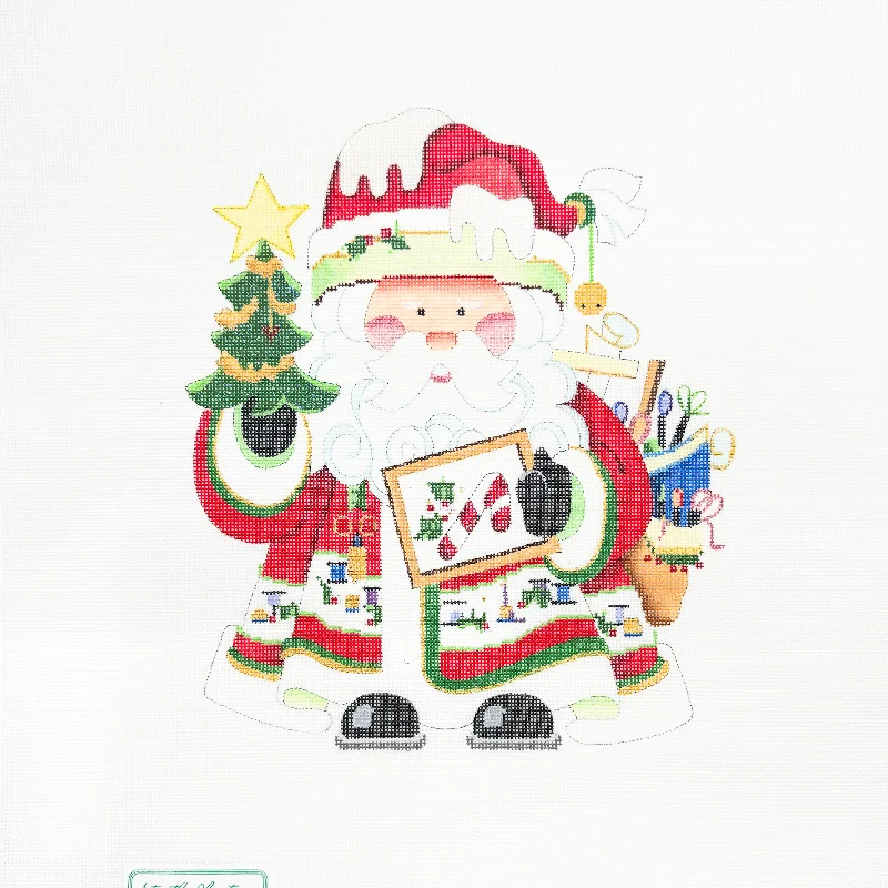 Supersize Needlepoint Squatty Santa