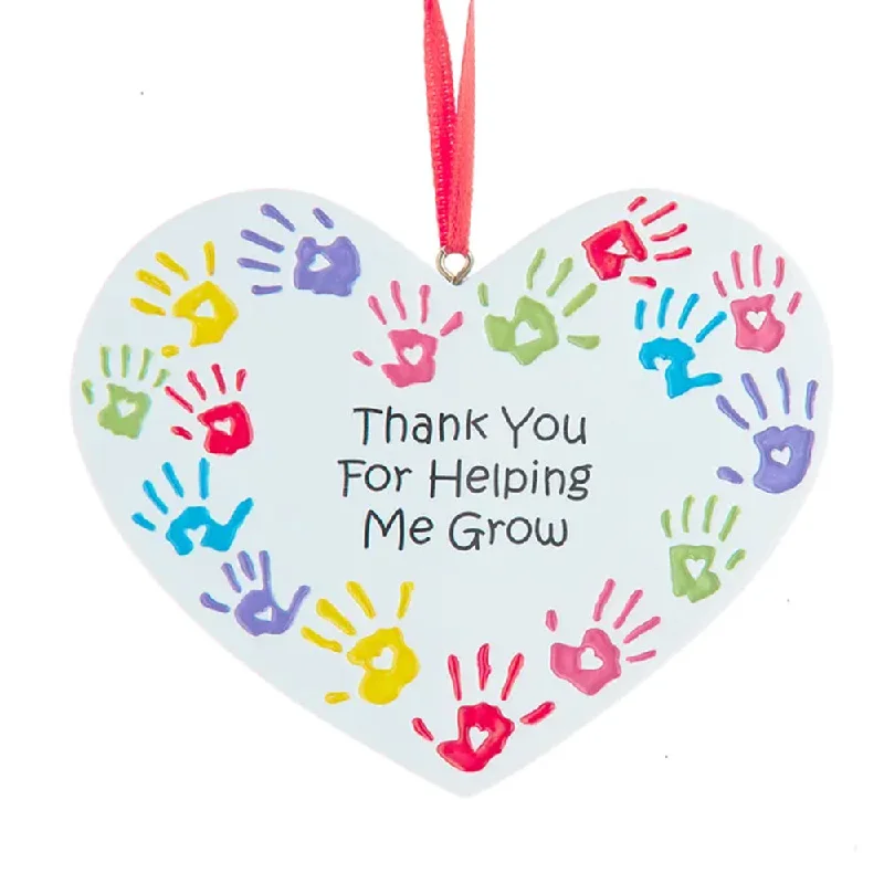 Thank You For Helping Me Grow Handprint Ornament