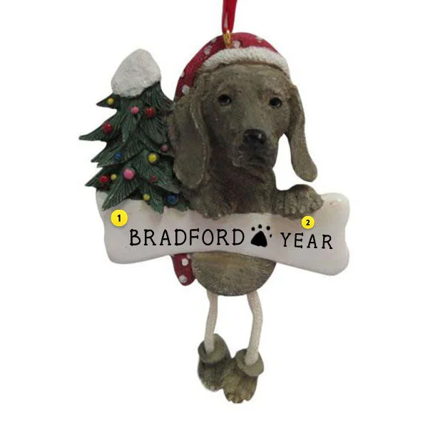 Personalized Weimaraner Dog Ornament