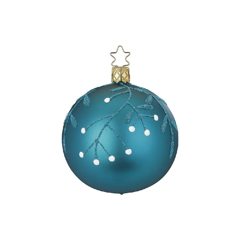 Winter Twig Ball, blue green matte, 6cm by Inge Glas of Germany