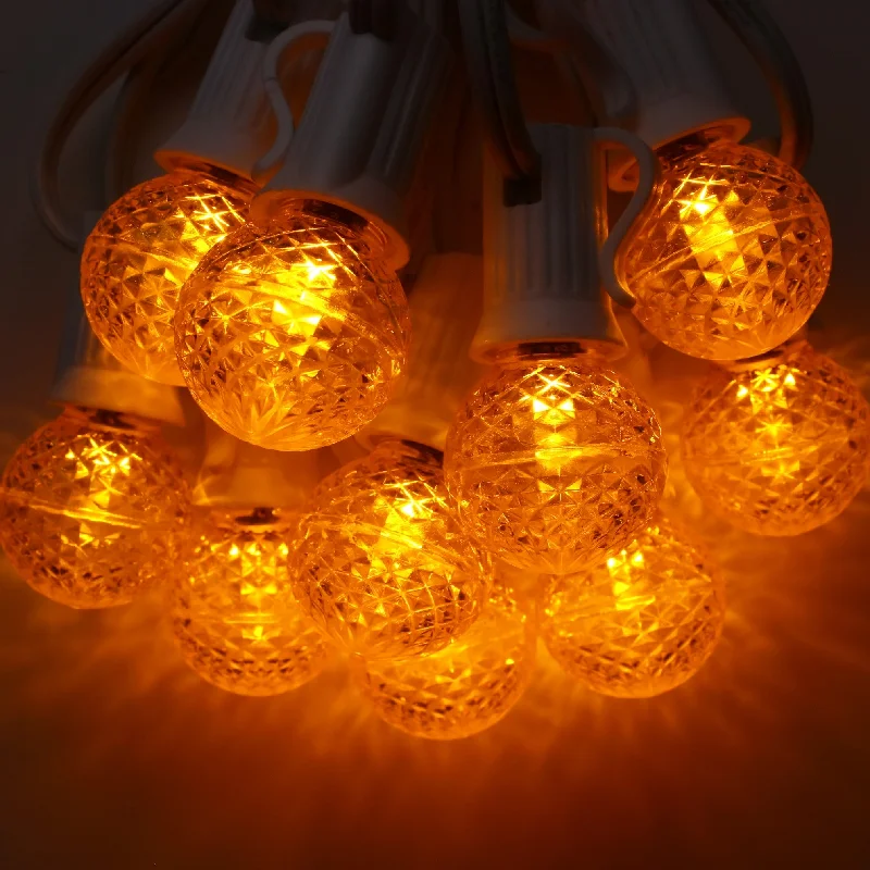 G30 Yellow LED Bulbs E12 Bases (25 Pack)