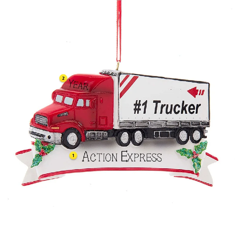 Personalized #1 Trucker Ornament