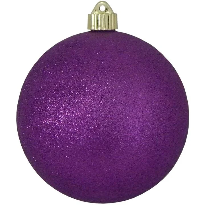 6" Shatterproof Purple Glitter Ball Ornament