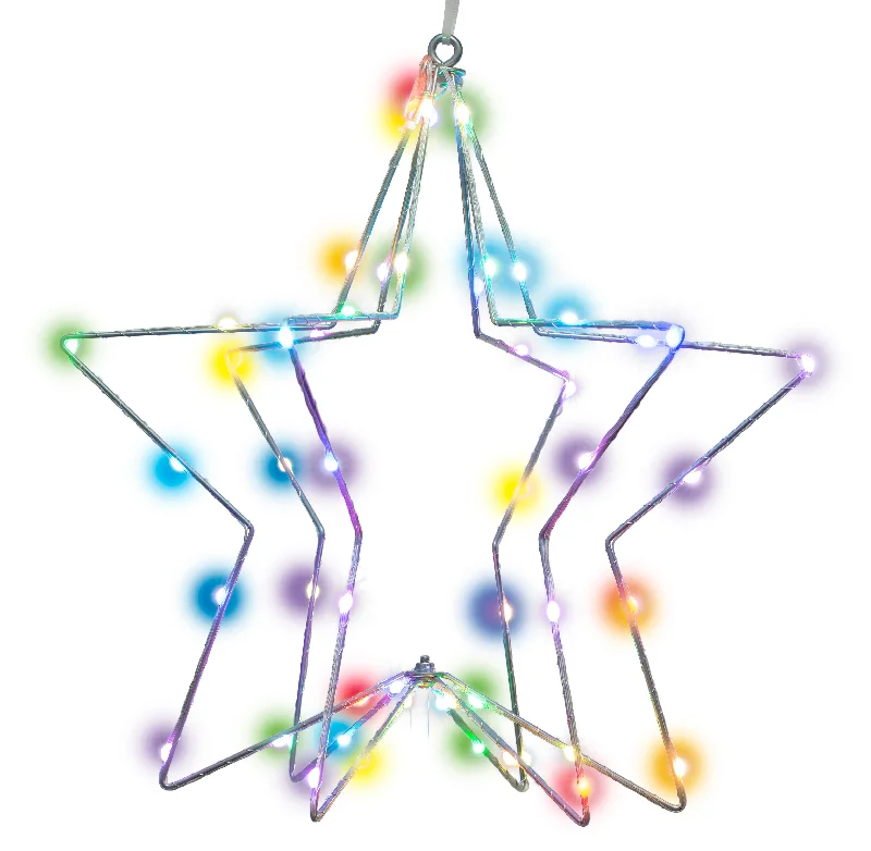 17.7" LED Programmable Smart Hanging Foldable Star Decoration - Remote & App Control