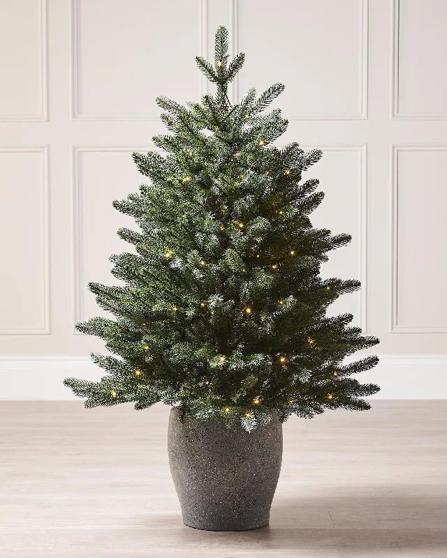 Pre-Lit Frosted Potted Christmas Tree, 3.5 ft