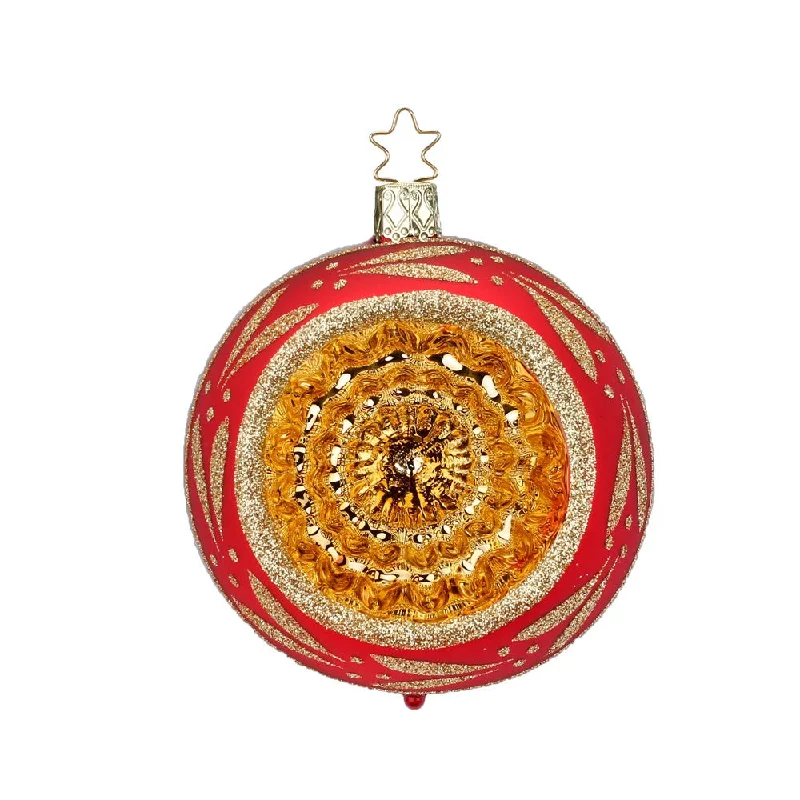 Flower Reflection Ornament, red, 8cm by Inge Glas of Germany