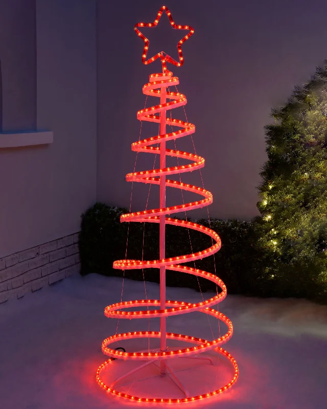 3D Spiral Christmas Tree Rope Light Silhouette