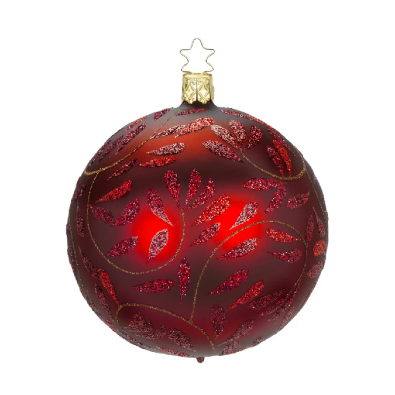 Delights Ball, bordeaux matte, 10cm, by Inge Glas of Germany