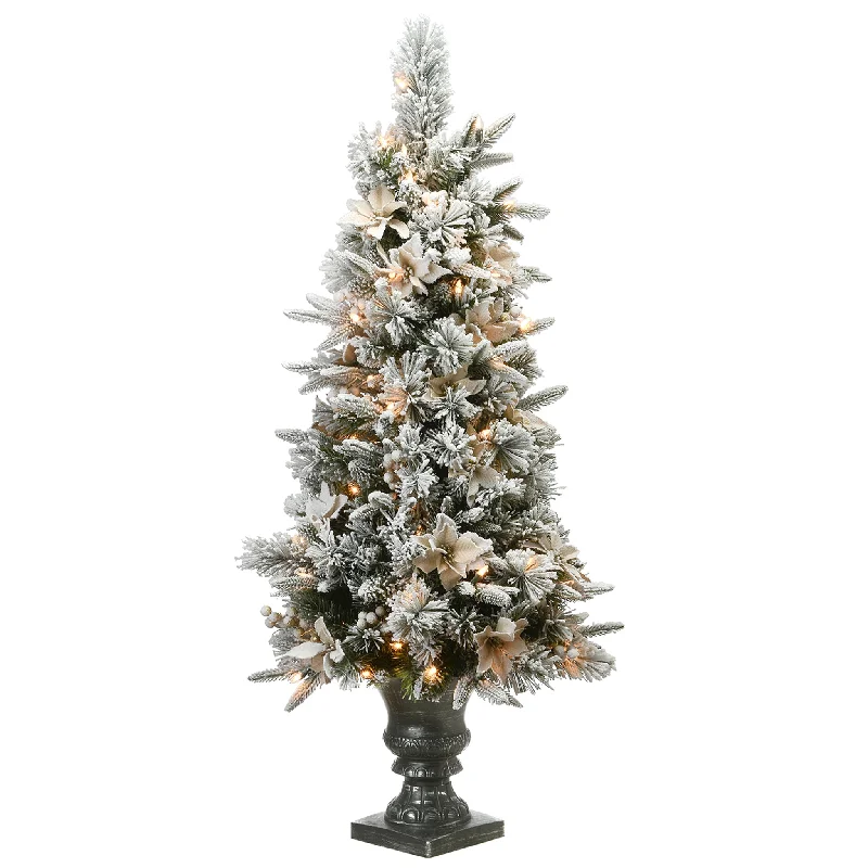 4 ft. Pre-Lit Frosted Colonial Fir Tree with Clear Lights