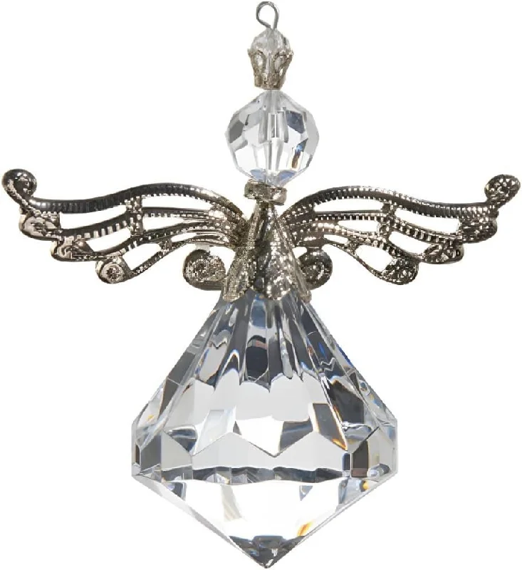 4" Crystal Drop Angel Ornament