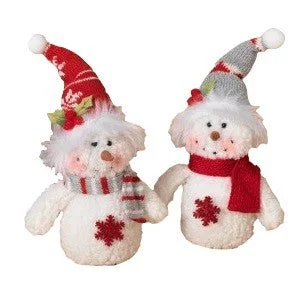 5" Plush Holiday Snowman Ornament