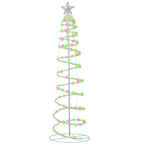 (Red and Green) 6 ft. Spiral Tree with 150 Red/Green Lights and an 83 in. Lead Cord