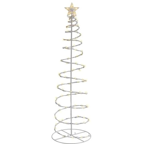 (Clear) 6 ft. Spiral Tree with 200 Clear Lights and a 72 in. Lead Cord