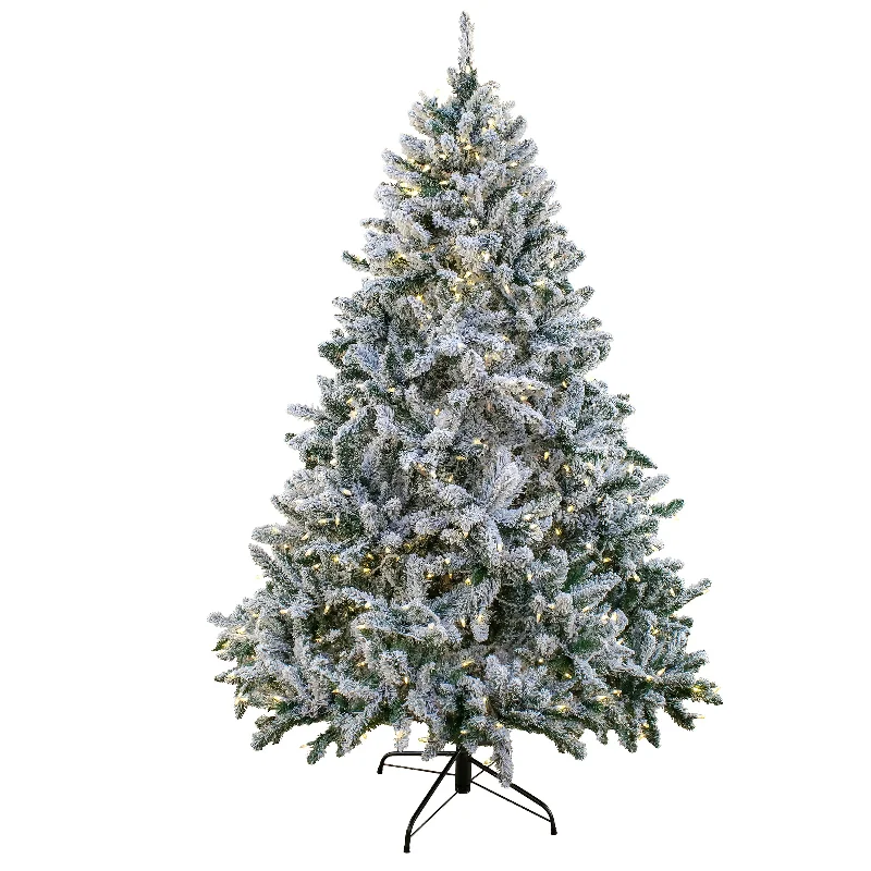 9 ft. Pre-Lit Snowy Hudson Hinged Tree with PowerConnect Dual Color LED Lights