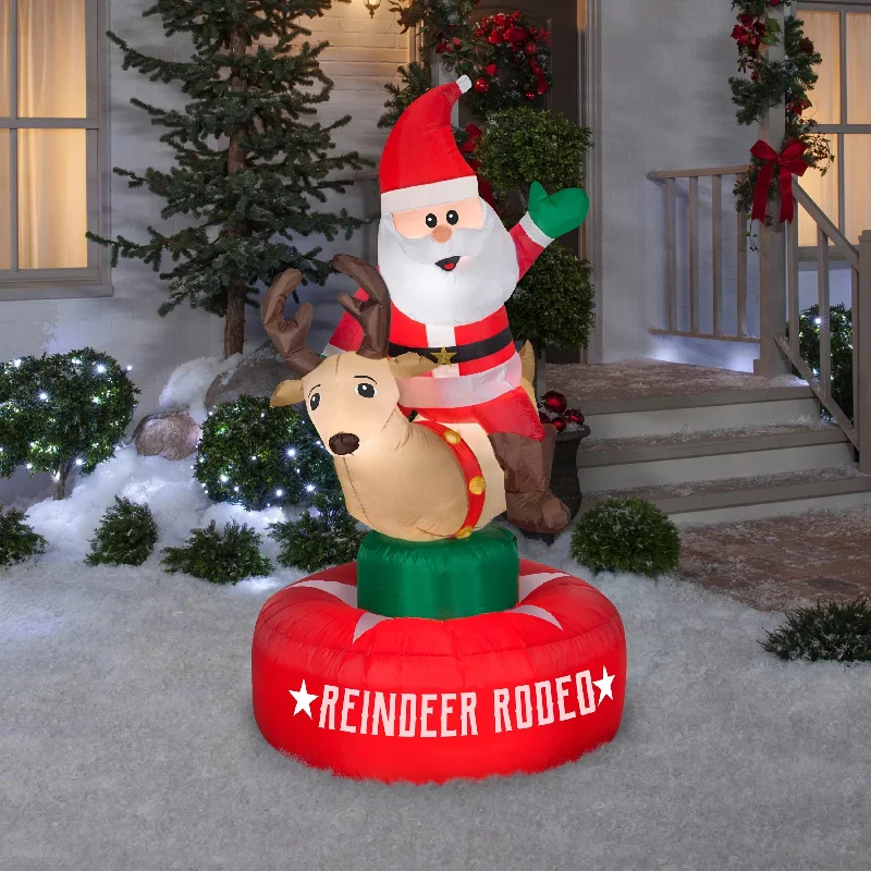 6.5' Animated Airblown® Inflatable Reindeer Rodeo