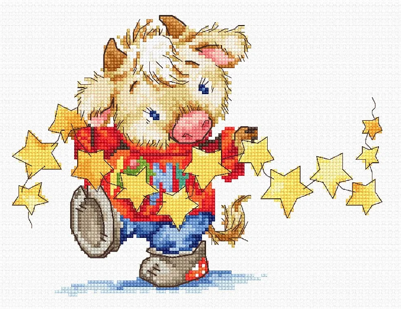 Cross Stitch Kit Luca-S - Calf with stars, B1182