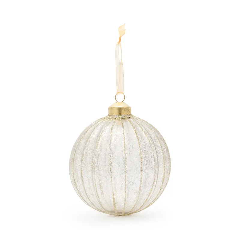 Champagne Glitter Glass Bauble