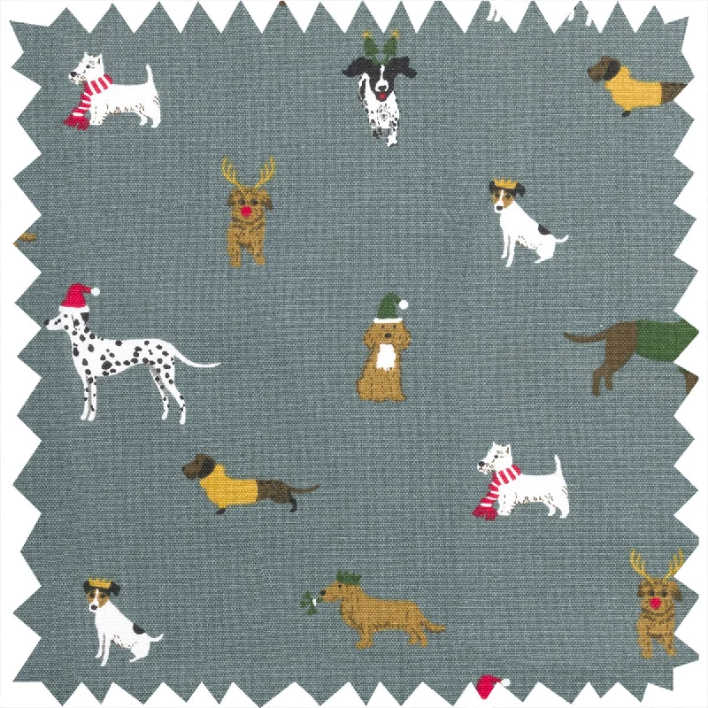 Christmas Dogs Fabric by the Metre