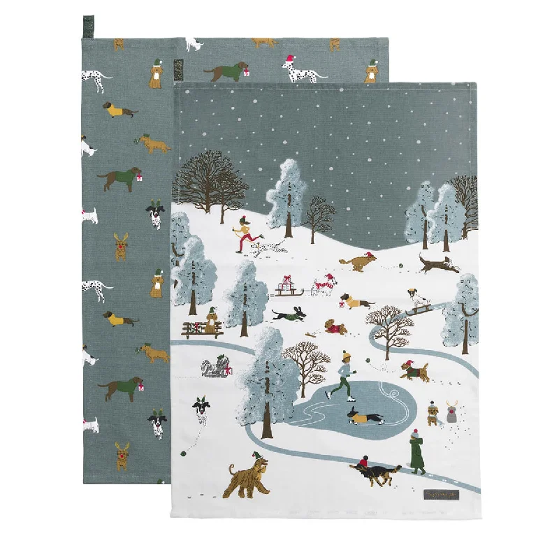 Christmas Dogs Tea Towel (Set of 2)