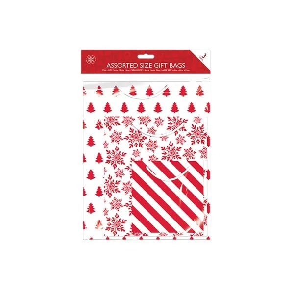 Christmas Gift Bags Assorted Size 3 Pack