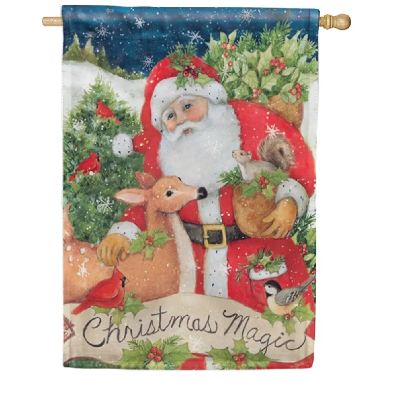 Christmas Magic Santa Friends House Flag