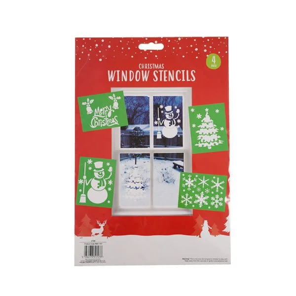 Christmas Window Stencils 4 Pk