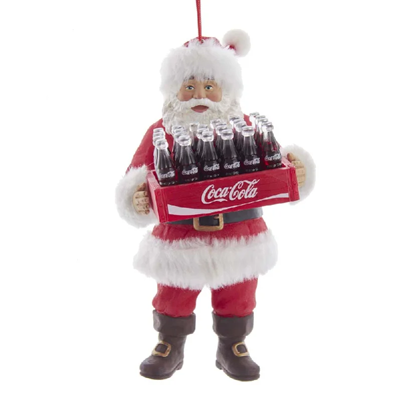 Coca-Cola® Santa Holding a case of Coke Ornament