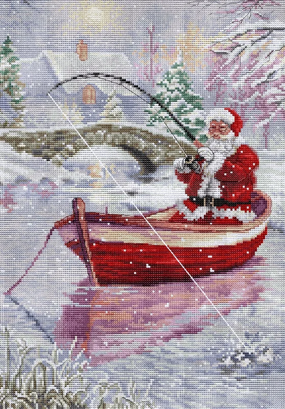 Cross Stitch Kit Luca-S - Santa Fishing, BU5014