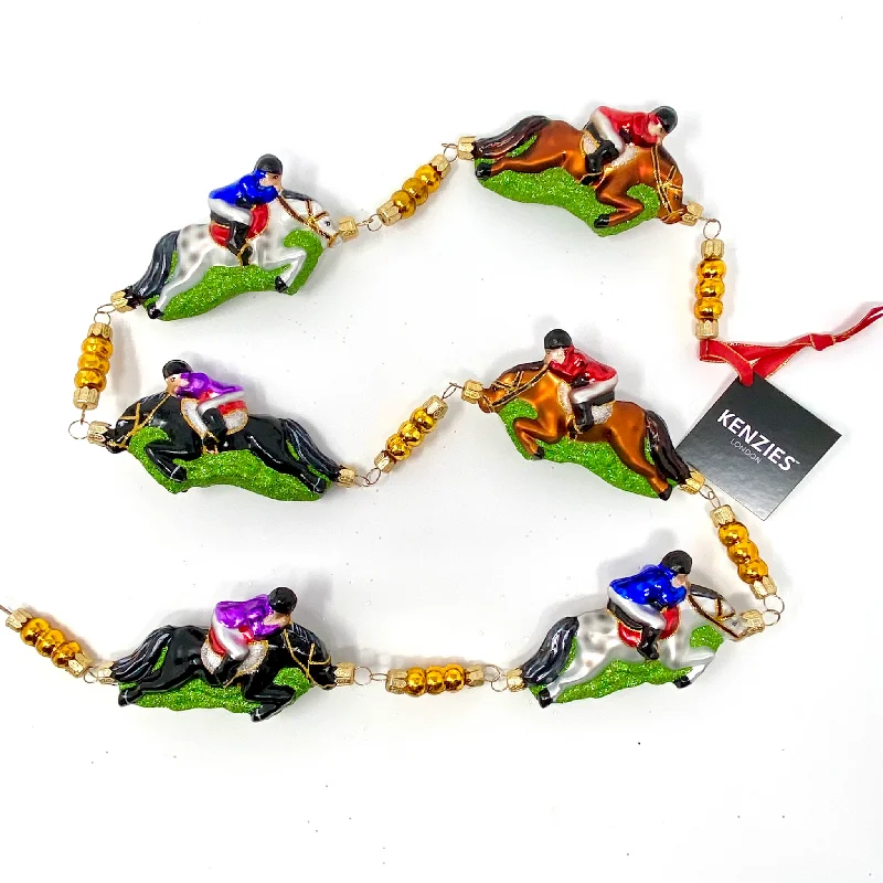 Derby Horse Blown Glass Christmas Garland