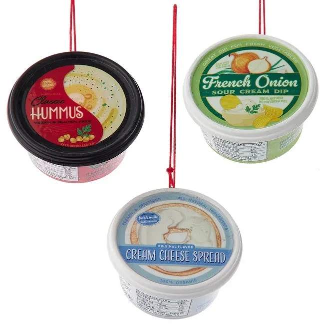 2.5" Dipping Sauce Ornament (Hummus/French Onion Dip/Cream Cheese)