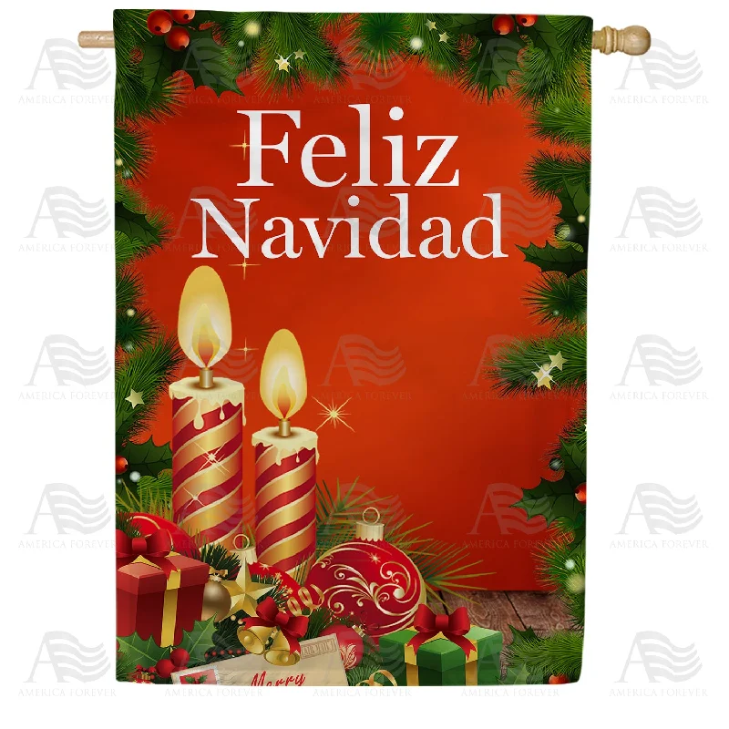 Feliz Navidad Double Sided House Flag