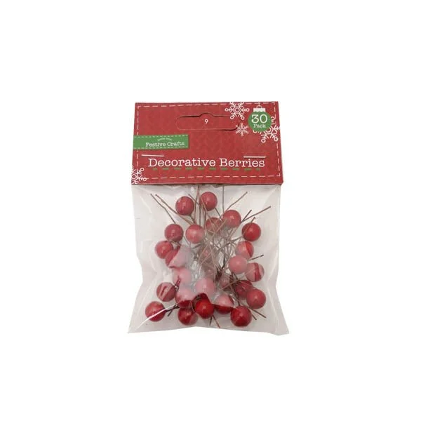 Festive Crafts Decorative Berries 30 Pack