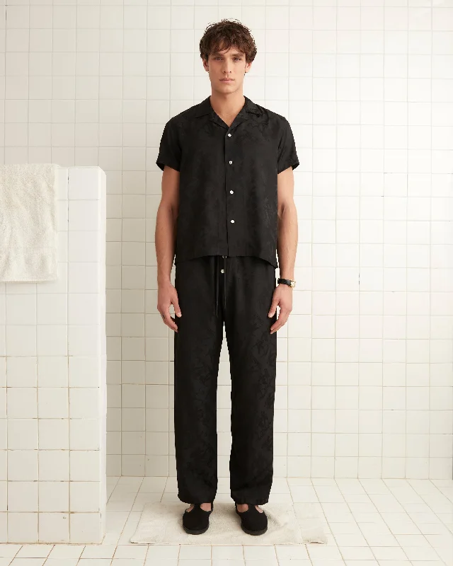 Football Jacquard Pajama Pants - Black