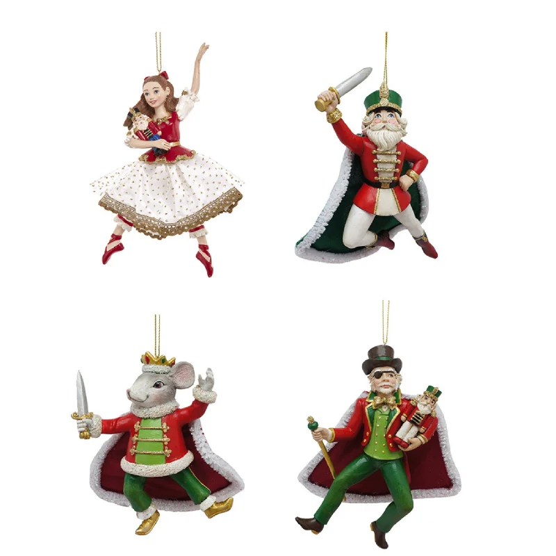 Four Piece Nutcracker Suite Ornament Set