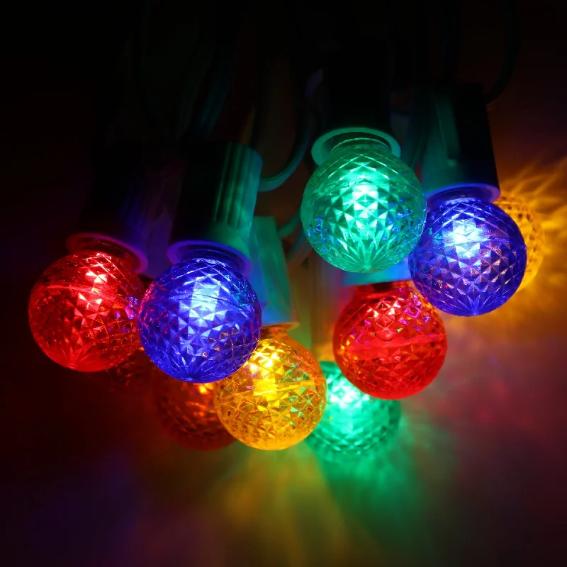 G30 Multicolor LED Bulbs E12 Bases (25 Pack)