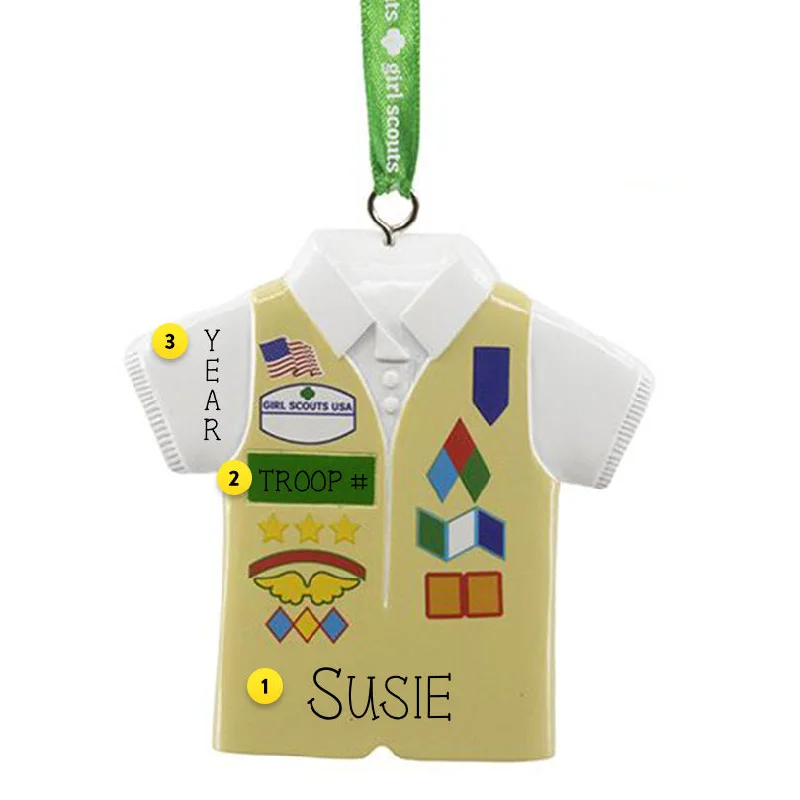 Personalized Girl Scouts Vest Ornament