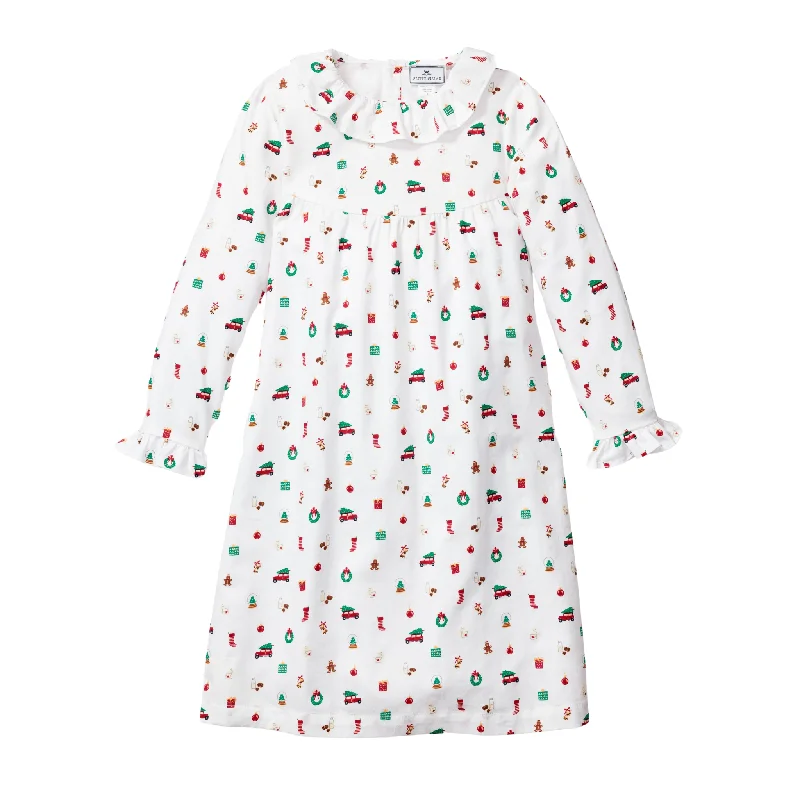 Girl's Twill Scarlett Nightgown in Winter Nostalgia