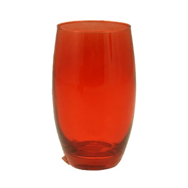 Glass Hi Ball Tumbler Red