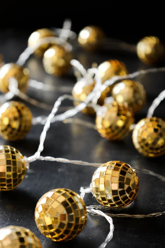 Gold Disco Ball Fairy Lights - 4.4m