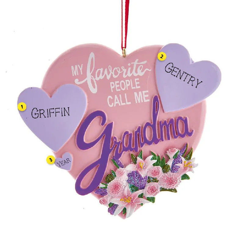 Personalized Grandma Heart Ornament